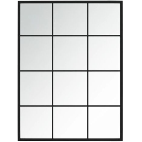 Miroir mural Luxueux, Miroir pour salle de bain, Noir 80x60 cm Métal OIB3665E (1/5)