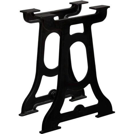 Lot de 2 Pieds de table à manger Design industriel - Support de table Cadre en Y Fonte BV625603 - BonneVie (1/5)