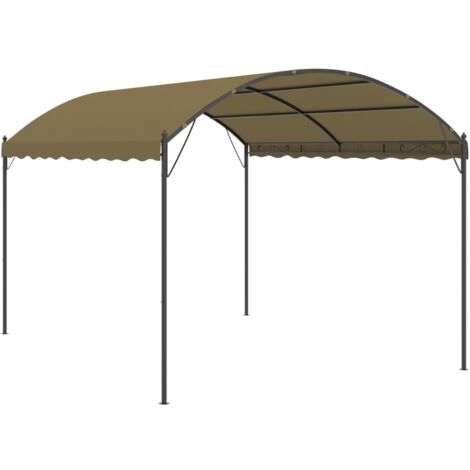 Tonnelle de Jardin Tente de réception - Rapide à Installer 4x3x2,6 m Taupe 180 g/m² BV631617 - BonneVie (1/4)