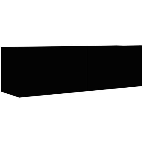Meuble TV, Étagère TV, Meuble de Salon, Noir 100x30x30 cm Aggloméré OIB9290E (1/5)