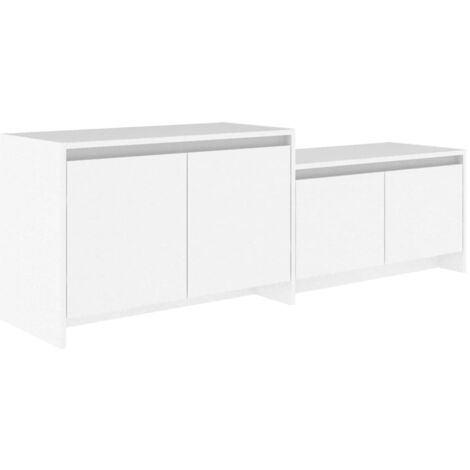 Meuble TV, Étagère TV, Meuble de Salon, Blanc 146,5x35x50 cm Aggloméré OIB7313E (1/5)