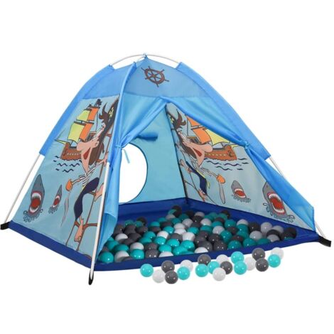 Tente enfant et Tunnel, Tente à Balles, avec 250 balles Bleu 120x120x90 cm OIB6326E (1/5)