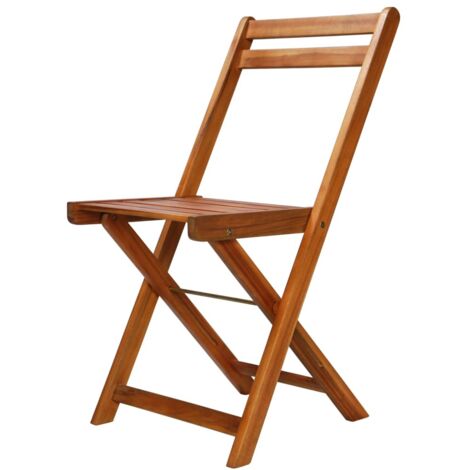 Lot de 2 Chaises de bistro d'extérieur Chaise de jardin / Bois d'acacia solide (1/5)