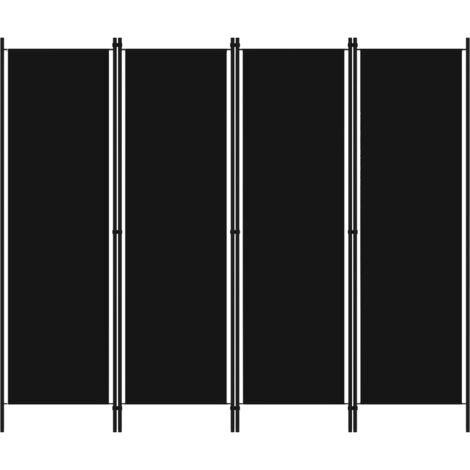 Paravent Cloison de séparation / 4 panneaux Noir 200x180 cm (1/5)