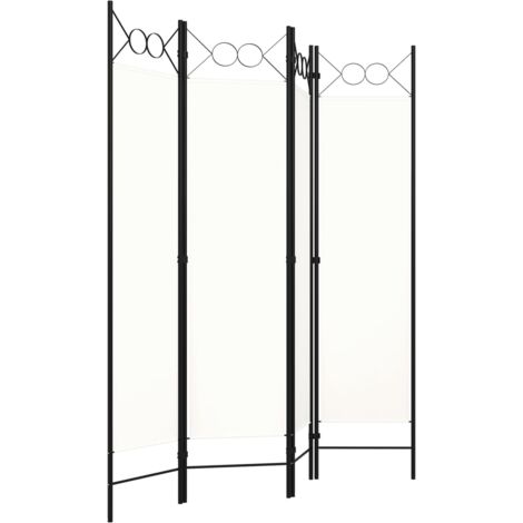 Paravent Cloison de séparation 4 panneaux, Pour Jardin, Balcon, Terrasse Blanc crème 160x180 cm OIB6688E (1/5)