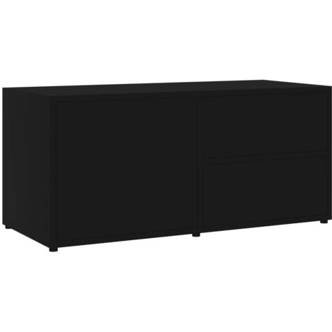 INLIFE Meuble TV Noir 80x34x36 cm Aggloméré (1/5)