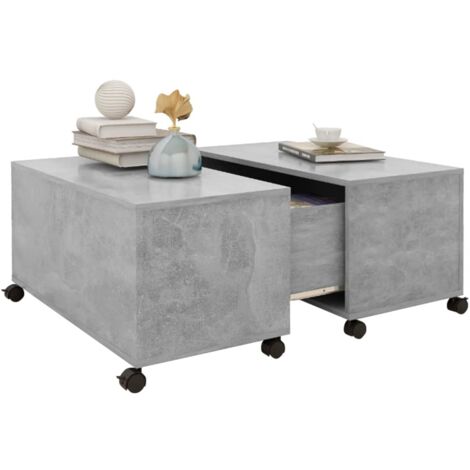 Table Café Table basse - Bout de canapé Gris béton 75x75x38 cm Aggloméré (1/5)