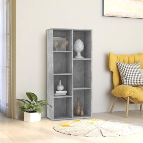 Bibliothèque Étagère de Rangement / Meuble Étagère / Gris béton 50x25x106 cm Aggloméré (1/5)