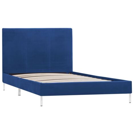 Lit adulte pour 1 personnes, Structure de lit, Assemblage Facile, Bleu Tissu 90 x 200 cm OIB8109E (1/5)