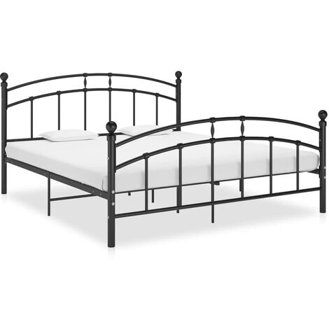 Lit adulte Contemporain Lit Double / Cadre de lit / Noir Métal - 160x200 cm (1/5)