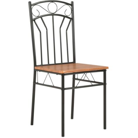 Lot de 2 Chaises  Chaises de salle à manger Marron MDF (1/5)