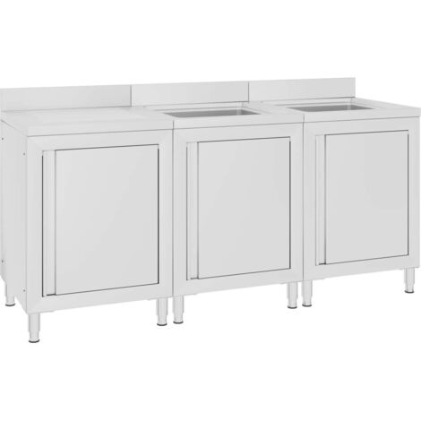 Évier de cuisine, commercial Bac Évier Équipement de Cuisine, 180x60x96 cm Acier inoxydable OIB6370E (1/5)