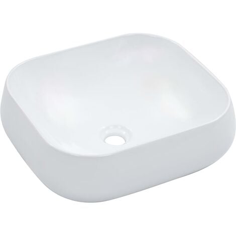 Lavabo à poser Lavabo Vasque salle de bain  44,5 x 39,5 x 14,5 cm Céramique Blanc