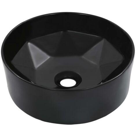 Lavabo à poser Lavabo Vasque salle de bain 36x14 cm Céramique Noir (1/5)