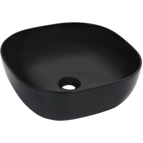 Lavabo à poser Lavabo Vasque salle de bain 42,5x42,5x14,5 cm Céramique Noir (1/5)