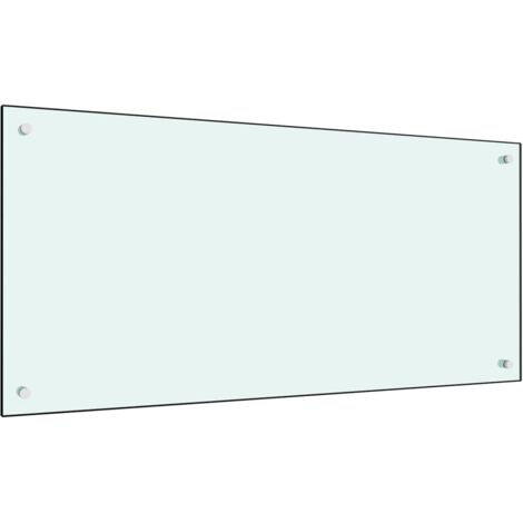 Dosseret de cuisine  Fond de hotte Blanc 100 x 50 cm Verre trempé 59876