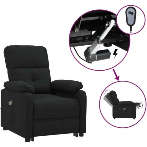 Fauteuil de massage inclinable électrique Fauteuil relax Noir Tissu 35043 (1/5)