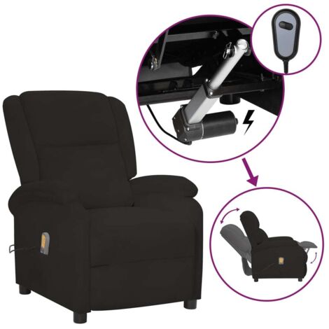 Fauteuil Relax inclinable électrique Fauteuil de massage - Fauteuil de Relaxation Noir Velours BV697470 - BonneVie (1/5)