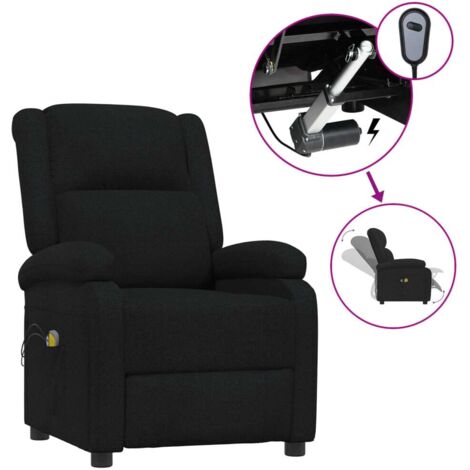 Fauteuil de massage inclinable électrique Fauteuil relax Noir Tissu 98513 (1/5)