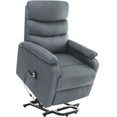 Fauteuil Relax inclinable Fauteuil de massage - Fauteuil de Relaxation Gris clair Tissu BV405906 - BonneVie (1/5)