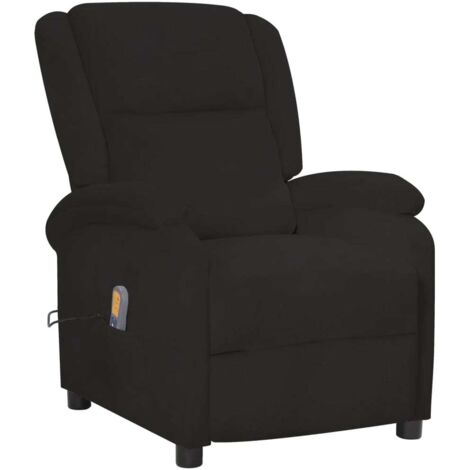 Fauteuil Relax inclinable Fauteuil de massage - Fauteuil de Relaxation Noir Velours BV564669 - BonneVie (1/5)