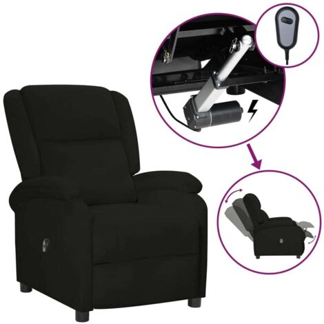 Fauteuil inclinable électrique Fauteuil Relax - Fauteuil Salon Noir Velours BV382443 - BonneVie (1/5)