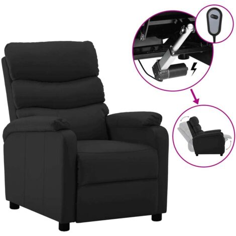 Fauteuil inclinable électrique Fauteuil Relax - Fauteuil Salon Noir Similicuir BV250571 - BonneVie (1/5)