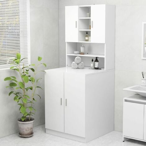 Meuble machine à laver Meuble pour WC Blanc 70,5x25,5x90 cm 21253