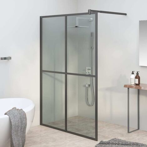 Paroi de douche - Paroi de baignoire 140x195 cm Verre trempé foncé BV296085 - BonneVie (1/5)
