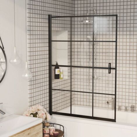 Cabine de douche Parois de douche - ESG 100x140 cm Noir BV941005 - BonneVie (1/5)