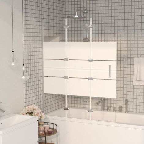 Cabine de douche pliable ESG Parois Cabine pour salle de bain 120x140 cm Blanc 65494 (1/5)
