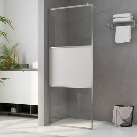 Paroi de douche à l'italienne à verre Paroi de baignoire - ESG demi-dépoli 90x195 cm BV188072 - BonneVie (1/5)