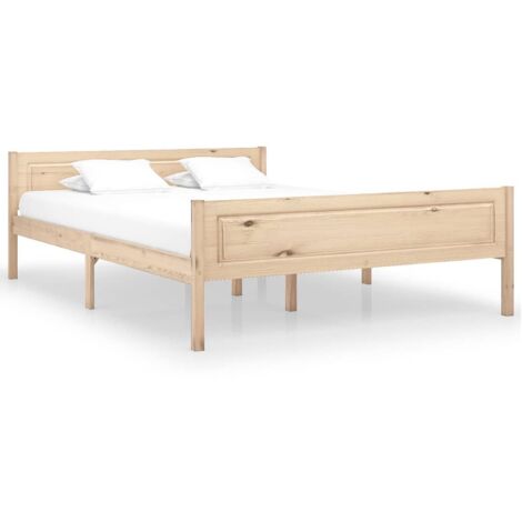 Lit adulte Contemporain Cadre de lit Bois de pin massif 120x200 cm 85763 (1/5)