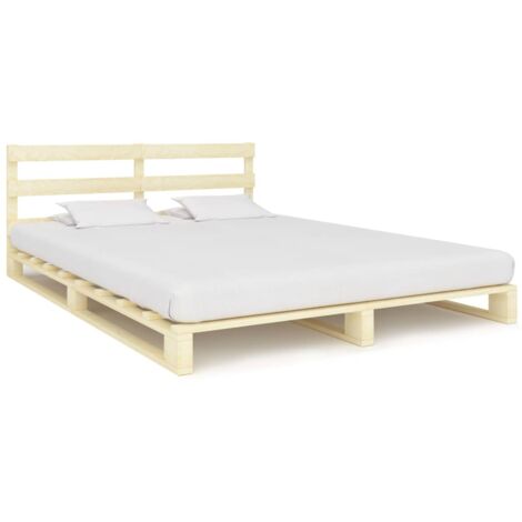 Lit adulte Contemporain  Cadre de lit de palette Bois de pin massif 180 x 200 cm 42324 (1/5)