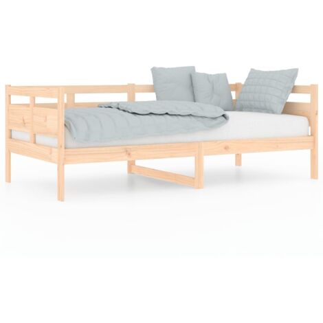 Lit adulte pour 1 personnes, Structure de lit, Assemblage Facile, Lit de jour Bois massif de pin 90x190 cm OIB2531E (1/5)