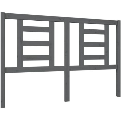 Tête de lit Résistante et économique, Panneau de lit, Gris 146x4x100 cm Bois massif de pin OIB7616E (1/5)