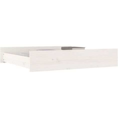 Lot de 2 Tiroirs de lit Style Classique - Blanc Bois de pin massif BV225549 - BonneVie (1/5)