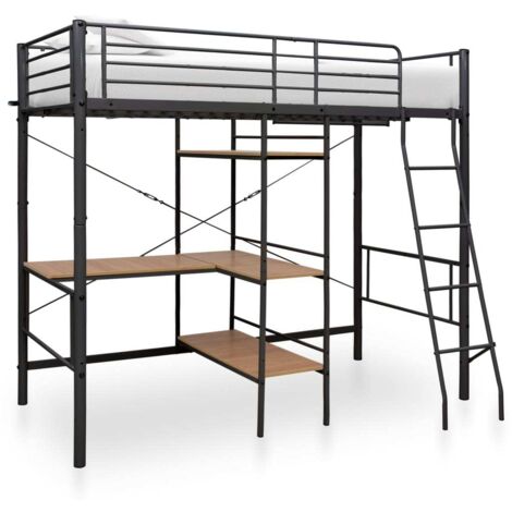 Lit adulte Contemporain  Lit superposé avec cadre de table Gris Métal 90x200 cm 54284 (1/5)