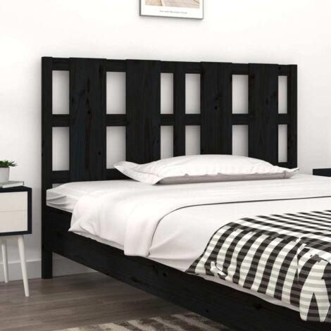 Tête de lit Contemporain Pour Lit adulte Noir 125,5x4x100 cm Bois massif de pin 14517 (1/5)