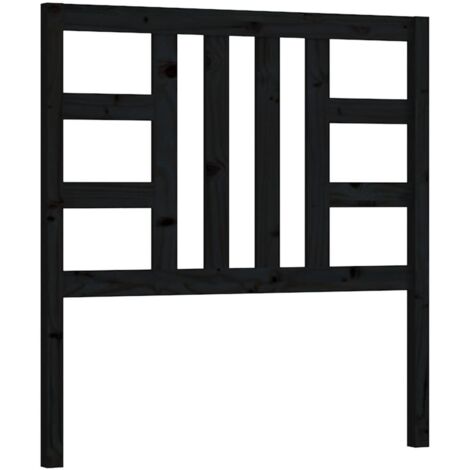 Tête de lit Résistante et économique, Panneau de lit, Noir 96x4x100 cm Bois massif de pin OIB8654E (1/5)