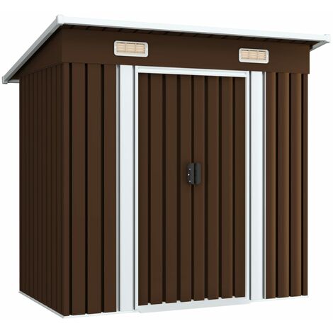Abri de jardin Cabane de jardin - Marron 194x121x181 cm Acier BV312445 - BonneVie (1/5)