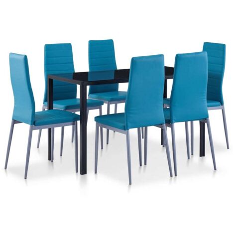 Ensemble Table + 6 chaises - Table à manger avec Chaises Bleu BV138671 - BonneVie (1/5)