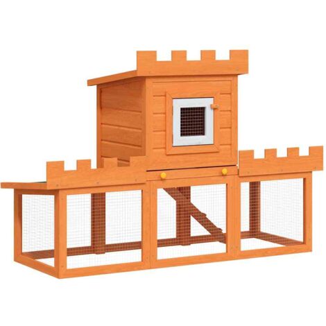 Clapier lapin large d'extérieur  Cage Enclos à Lapin avec 1 seule maison 48966 (1/5)