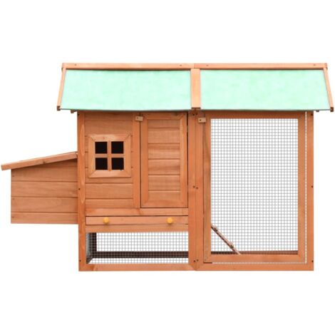 INLIFE Poulailler Bois de pin massif et sapin 170x81x110 cm (1/5)