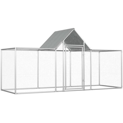 Poulailler Enclos Cage à poules 3 x 1 x 1,5 m Acier galvanisé 36187 (1/5)