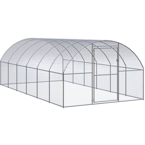Poulailler Enclos d'extérieur  Cage à poules 3x6x2 m Acier galvanisé 89065 (1/5)