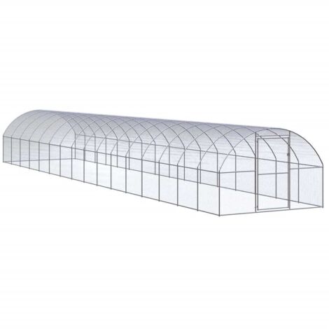 Poulailler Enclos d'extérieur Cage à poules 3x16x2 m Acier galvanisé 69790 (1/5)