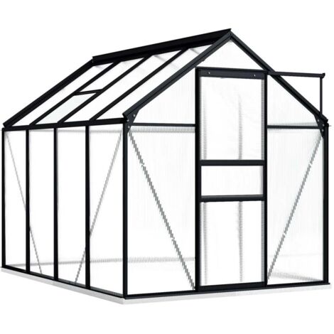 Serre de Jardin Serre Tunnel de Jardin - Serre pour Plantes avec cadre de base Anthracite Aluminium 4,75 m² BV386156 - BonneVie (1/5)