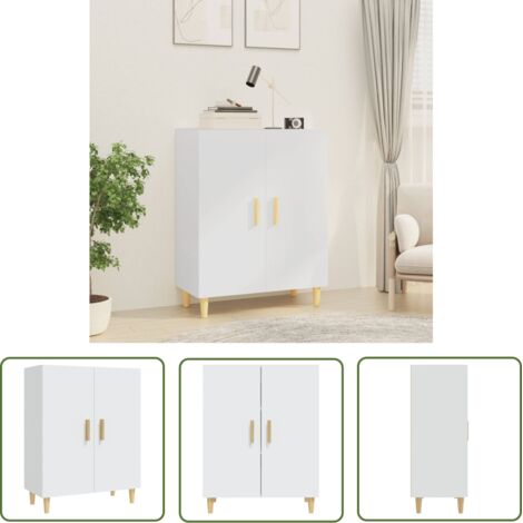 Buffet Commode Armoire Luxueux, pour Salon Chambre Entrée Cuisine, Blanc 70x34x90 cm Bois d'ingénierie OIB1340E (1/5)