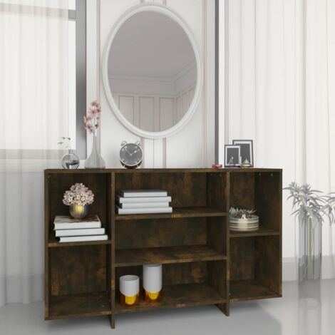 Buffet Bahut Meuble de rangement Commode Chêne fumé 120x30x75 cm Aggloméré 82224 (1/5)